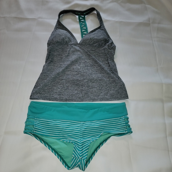 Athleta Racer Ladder Back Tankini 2 Piece Swim Set - Picture 2 of 16